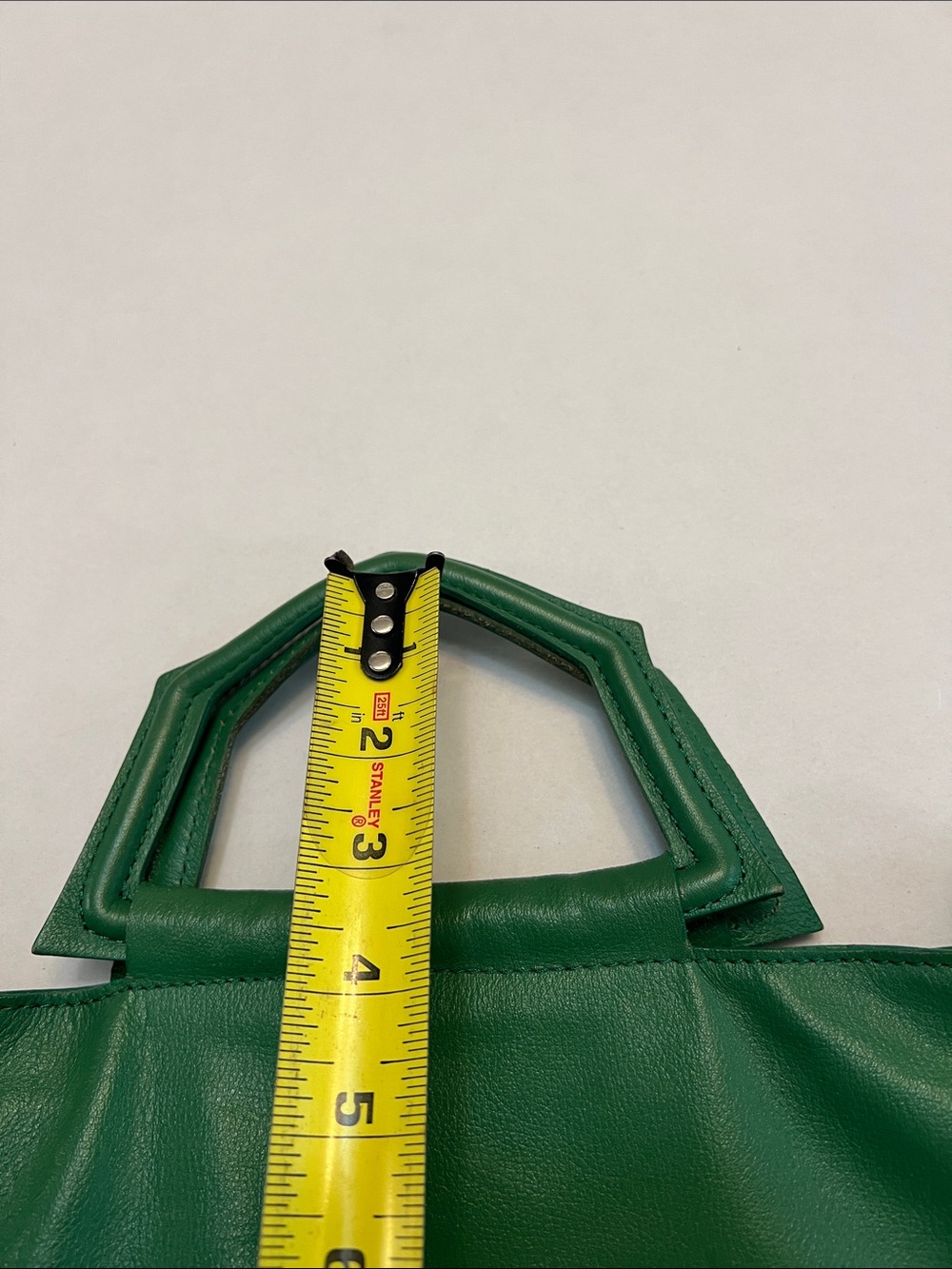 ANNA PAOLA EMERALD GREEN LEATHER BONNIE TOTE TOP HANDLE BAG GOLD HARDWARE - Picture 13 of 16